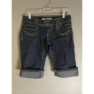 Piper & Blue Dark Wash Bermuda Jean Shorts Size 7 NWOT